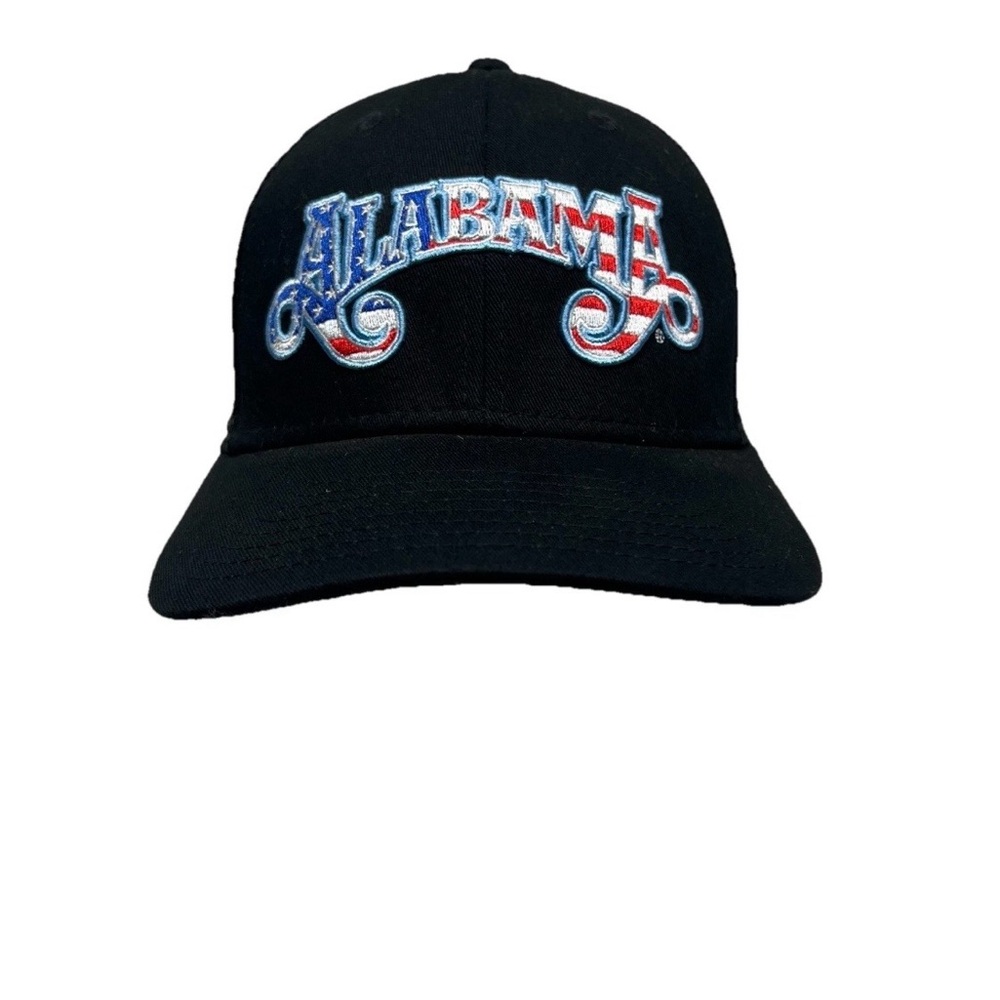 Alabama Patriotic USA Flag Trucker Hat Black Snapback Americana Cap